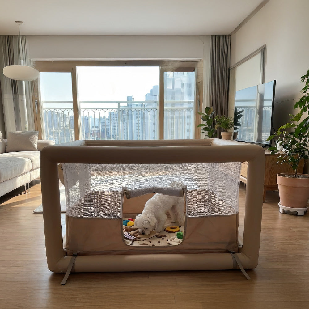 HOUT クラウド エアフェンス ルーム 犬用ポータブルサークル 使用イメージ