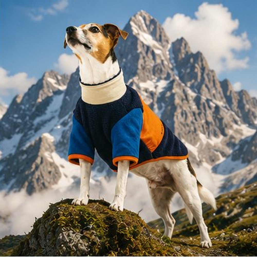 もこもこシェルパフリースの犬服 おでかけジャケット