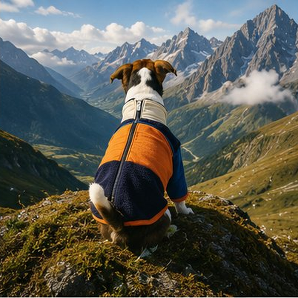 小型犬向けフリースジャケット クロップ丈デザイン