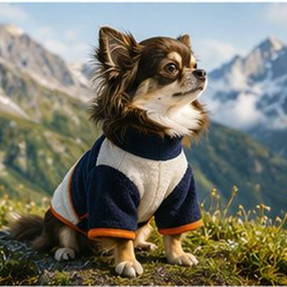 秋冬向け 小型犬フリース服 サイドビュー